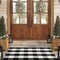 Buffalo Plaid Outdoor Rug 27.5”x43” – Black & White Check Cotton Woven Welcome Mat, Indoor/Outdoor Farmhouse Door Rug, Washable Layering Rug for Christmas, Porch & Entryway Déco